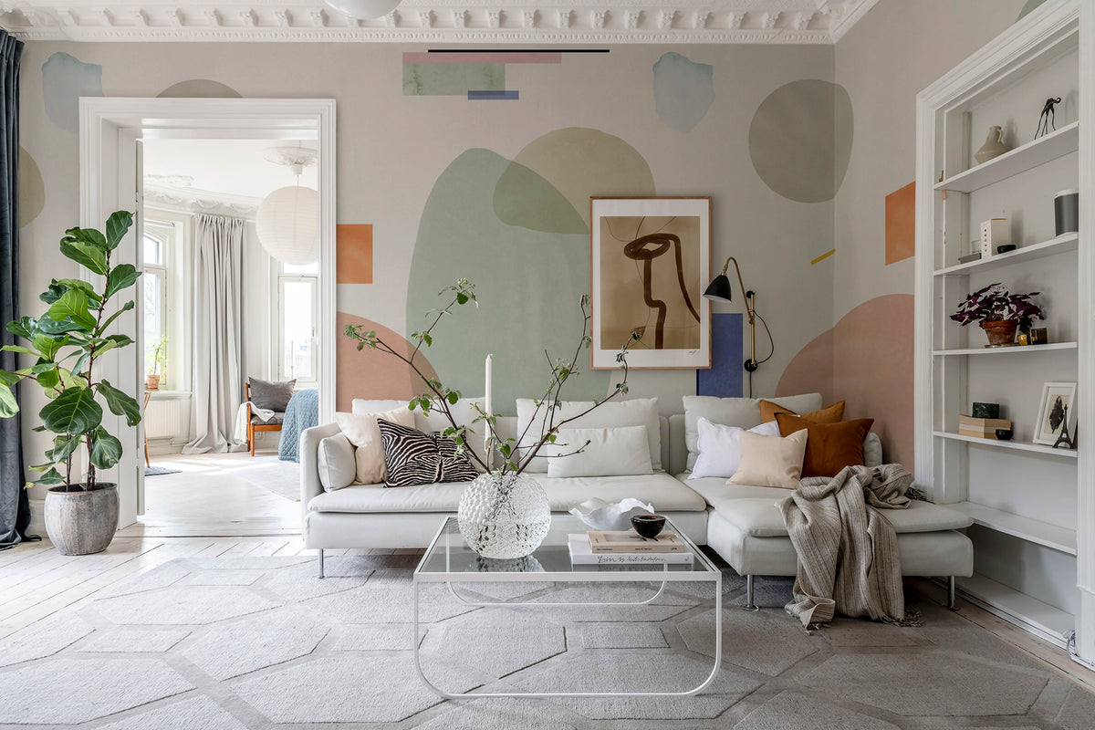 Geometry, Pastel Mural Wallpaper - room preview 02
