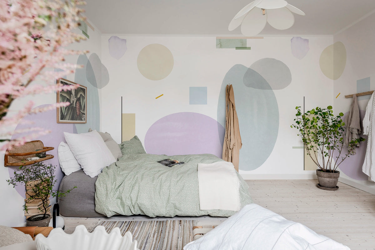 Geometry, Lilac Mural Wallpaper - room preview 02