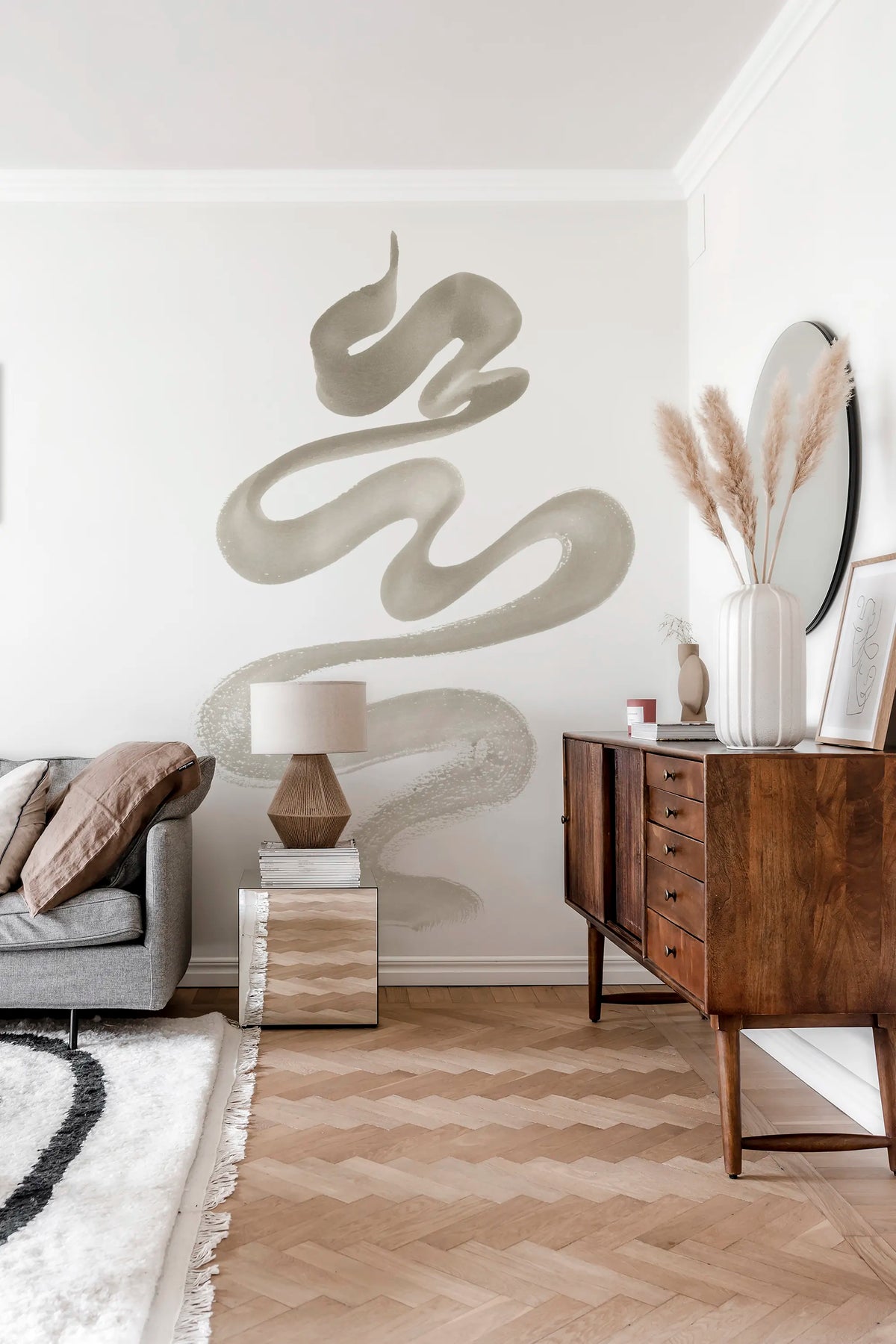 Stroke Sand Mural Wallpaper - room preview 02