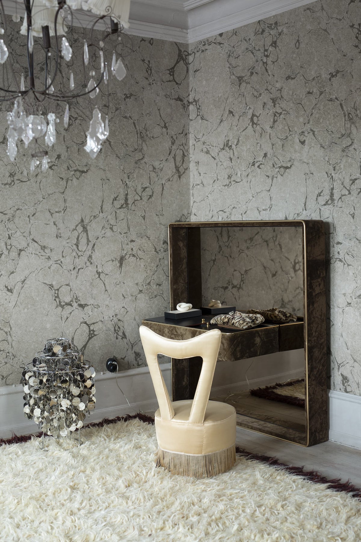 Romberg, Gray Mural Wallpaper - room preview 02