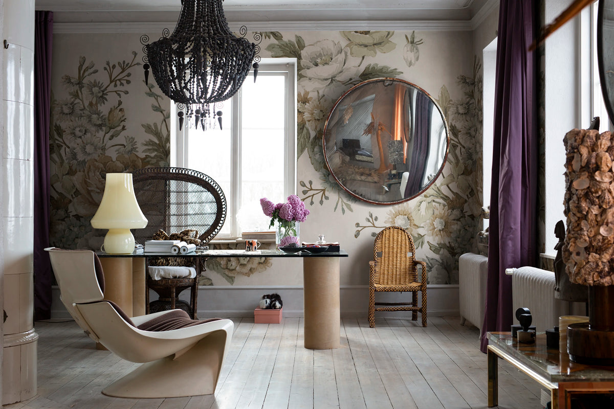 Efraim, Beige Mural Wallpaper - room preview 02