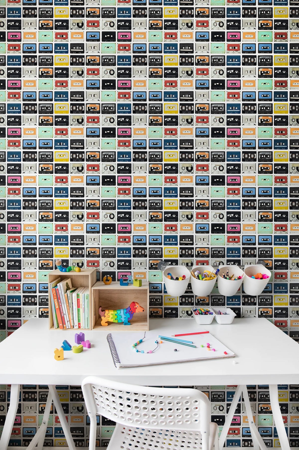 Casette Tape Piccadilly Circus Mural Wallpaper - room preview 02