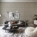 Small Patinated Diamonds Champagne Mural Wallpaper - room preview 02