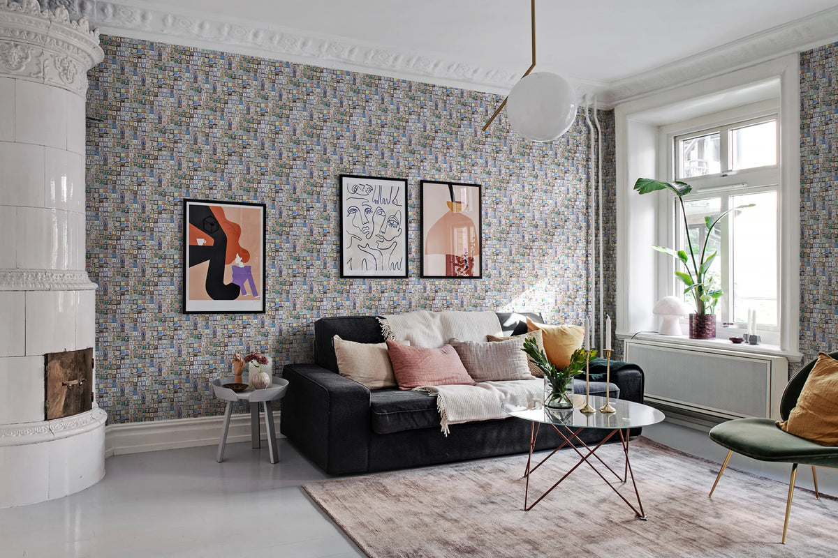 Tiny House Numbers Colorful Mural Wallpaper - room preview 02