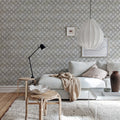 Small Concrete Trellis Harsh Grey Mural Wallpaper - room preview 02