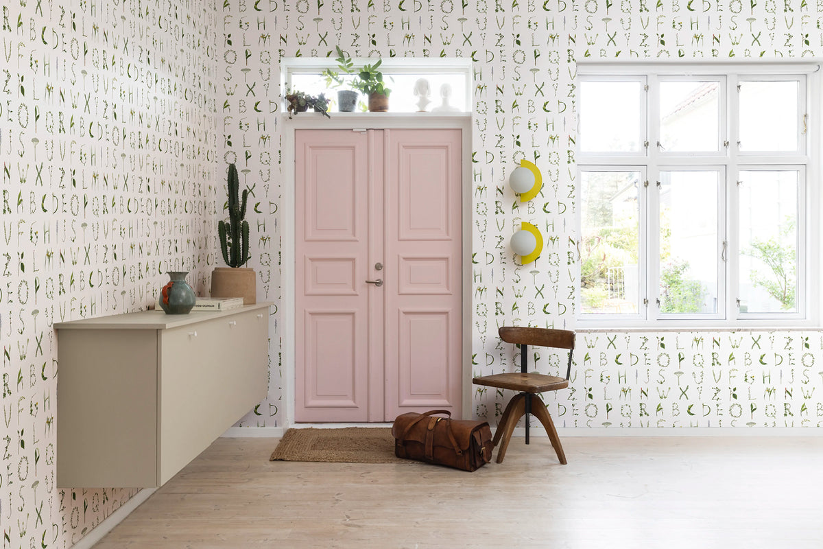 Floral Alphabet Mini English Mural Wallpaper - room preview 02