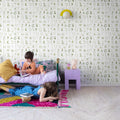 Floral Alphabet Mini Swedish Mural Wallpaper - room preview 02
