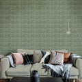 Small Birch Bark Braids, Forest Green Mural Wallpaper - room preview 02
