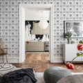 Tie Dye Kaleidoscope, Gray Mural Wallpaper - room preview 02