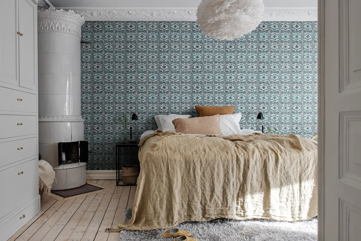 Artisan Tiles, Brazilian Green Mural Wallpaper - room preview 02