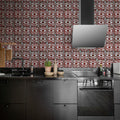 Artisan Tiles, Indian Red Mural Wallpaper - room preview 02