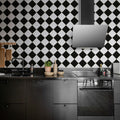 Checkered Tiles, Black & White Mural Wallpaper - room preview 02