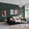 Petite Peacock Plumage, Opal Mural Wallpaper - room preview 02