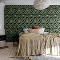 Petite Peackock Plumage, Jade Mural Wallpaper - room preview 02