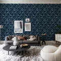 Petite Peacock Plumage, Teal Mural Wallpaper - room preview 02