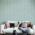 Marbled Hexagon Tiles, Green Mural Wallpaper - room preview 02