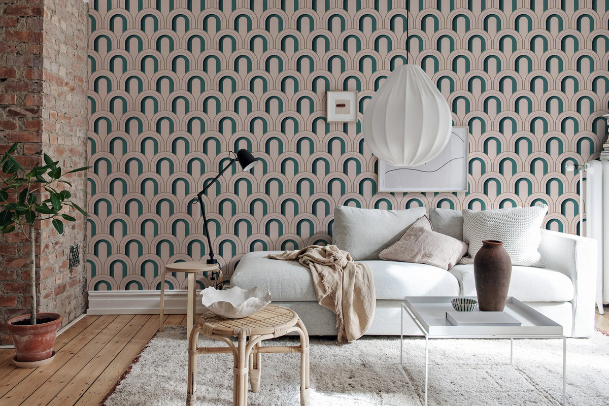 Arch Deco Bijou, Rebel Pink Mural Wallpaper - room preview 02