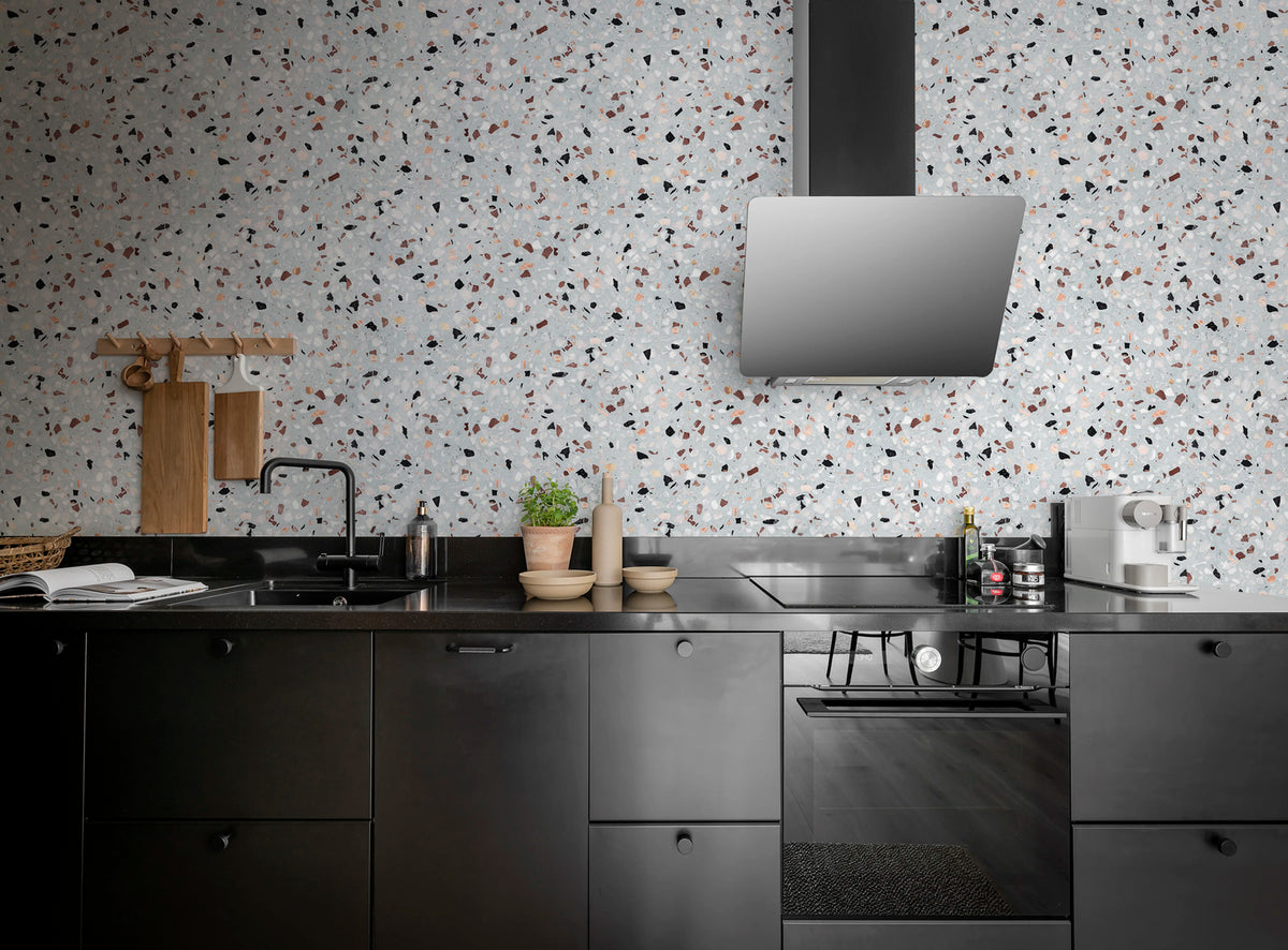 Terrazzo, Ice Blue Mural Wallpaper - room preview 02