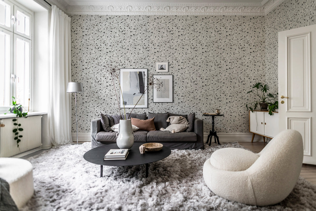 Terrazzo, Stone Grey Mural Wallpaper - room preview 02
