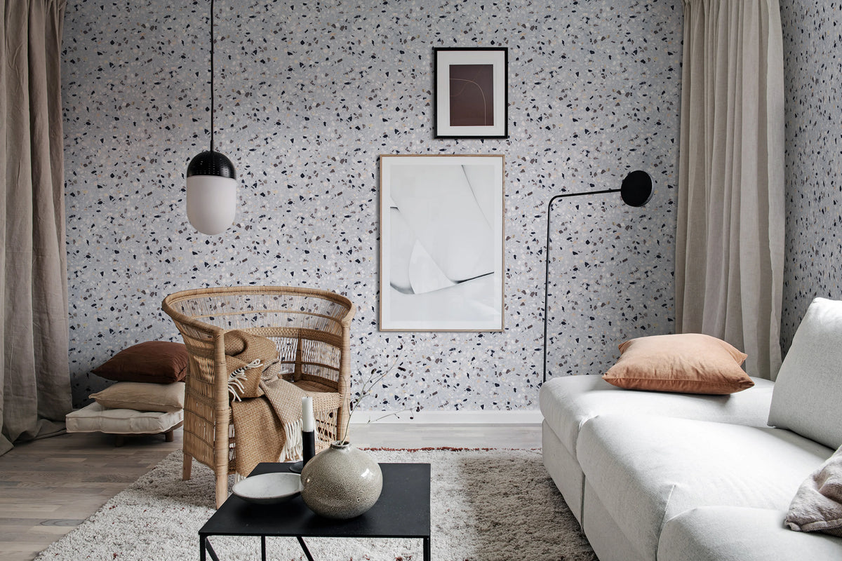 Terrazzo, Ocean Blue Mural Wallpaper - room preview 02