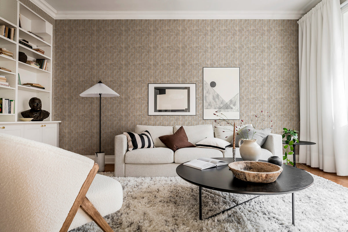 Art Deco Palms, Gold Mural Wallpaper - room preview 02