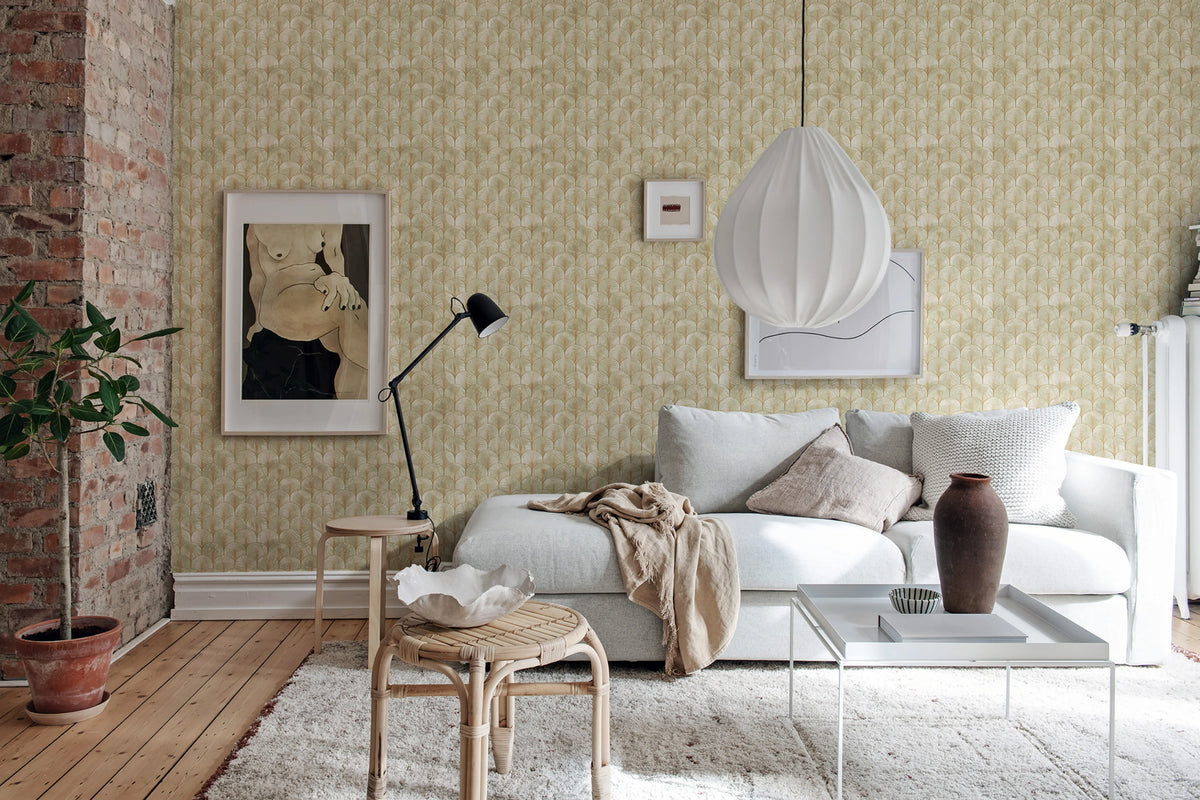 Art Deco Palms, Bronze Mural Wallpaper - room preview 02