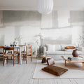 Fields, Gray Mural Wallpaper - room preview 02