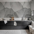 Petals, Graphite Mural Wallpaper - room preview 02