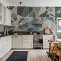 Facet, Blue Mural Wallpaper - room preview 02