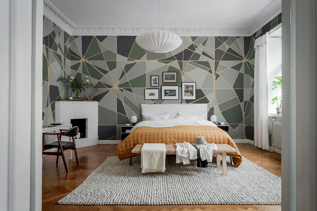Facet, Moss Mural Wallpaper - room preview 02