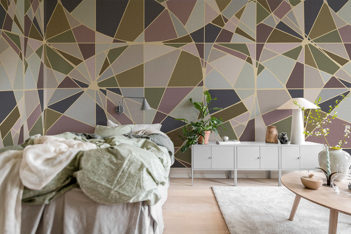 Facet, Retro Mural Wallpaper - room preview 02