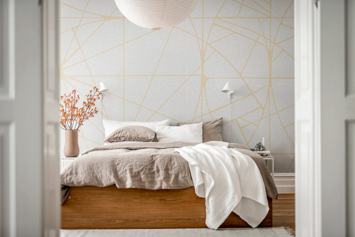 Facet, Gold Mural Wallpaper - room preview 02