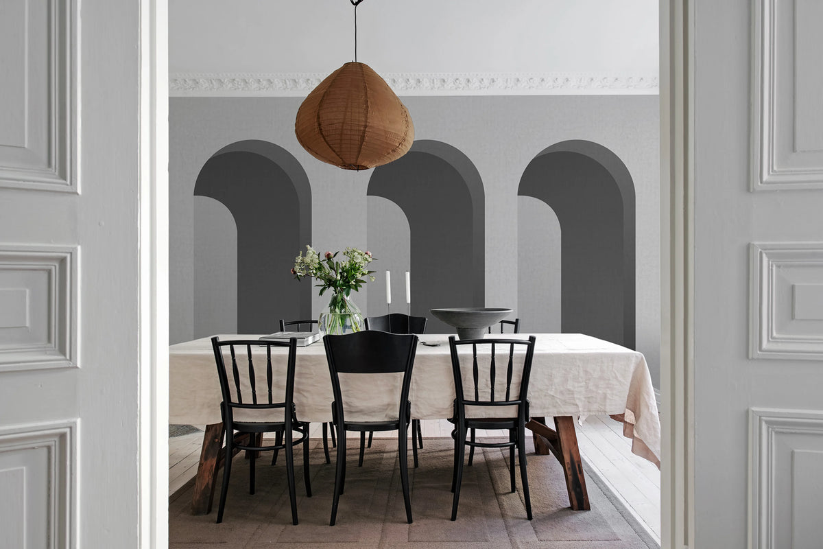 Arch, Gray Mural Wallpaper - room preview 02