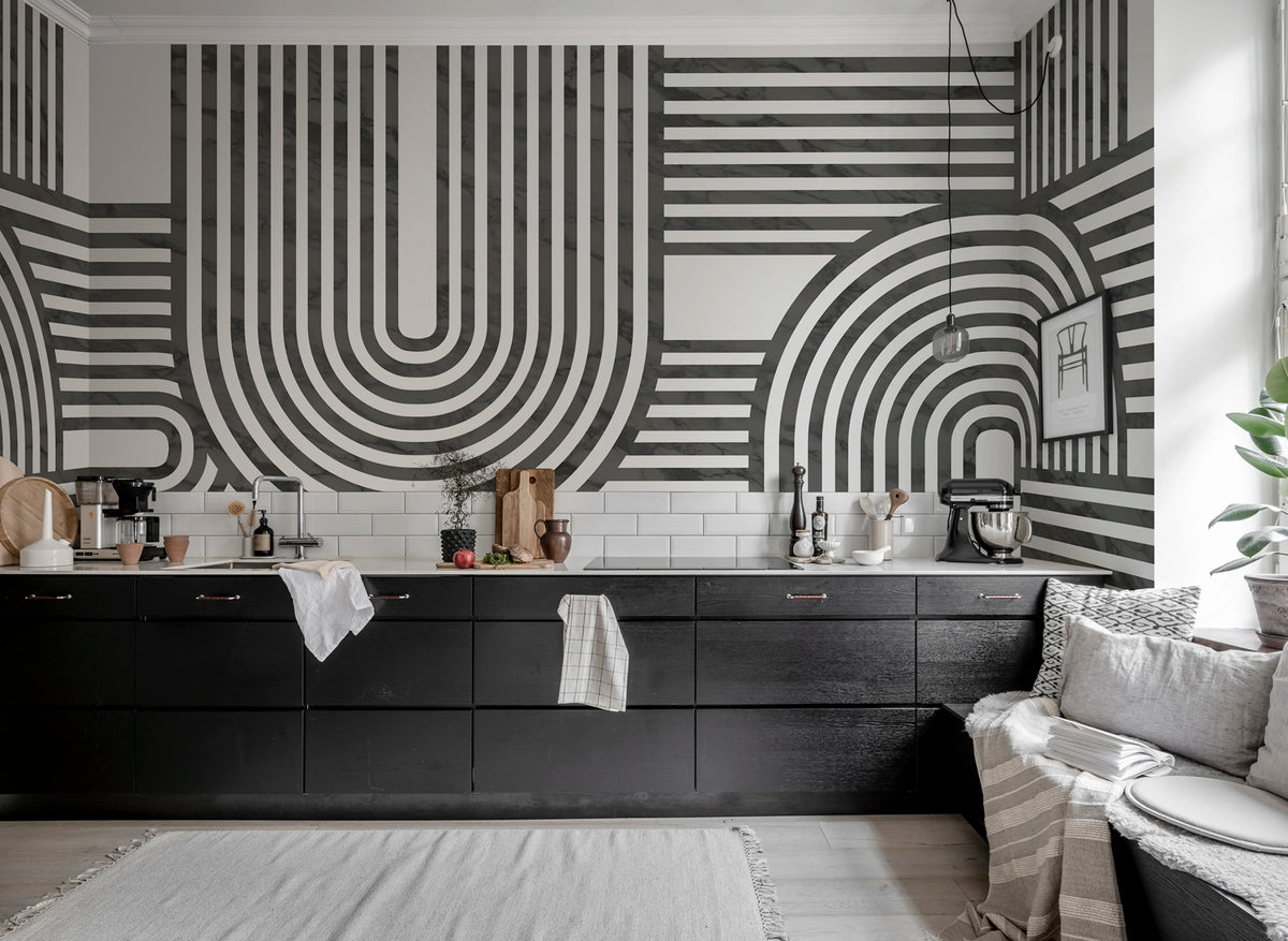 Twine, Graphite Mural Wallpaper - room preview 02
