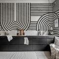 Twine, Graphite Mural Wallpaper - room preview 02