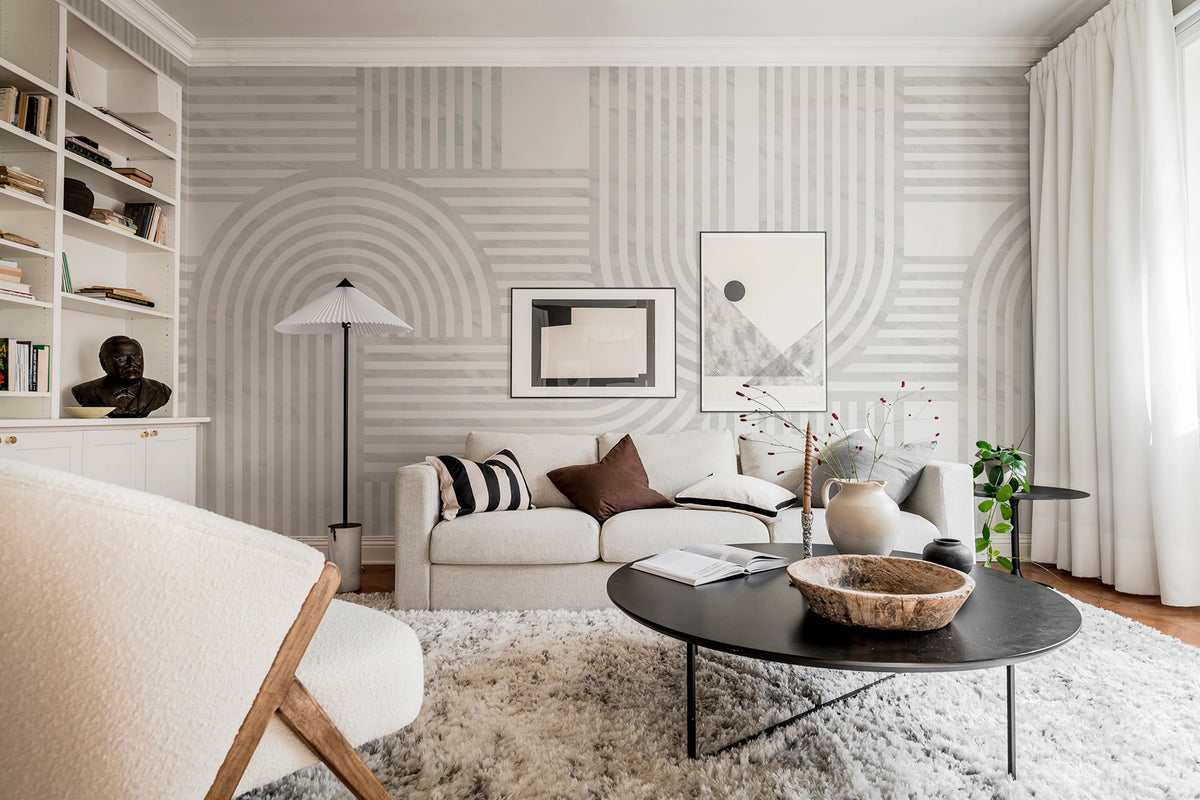 Twine, Gray Mural Wallpaper - room preview 02