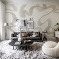 Waves, Beige Mural Wallpaper - room preview 02