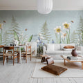 Bumblebee, Light Blue Mural Wallpaper - room preview 02