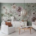 Spring Flower, Green Mural Wallpaper - room preview 02