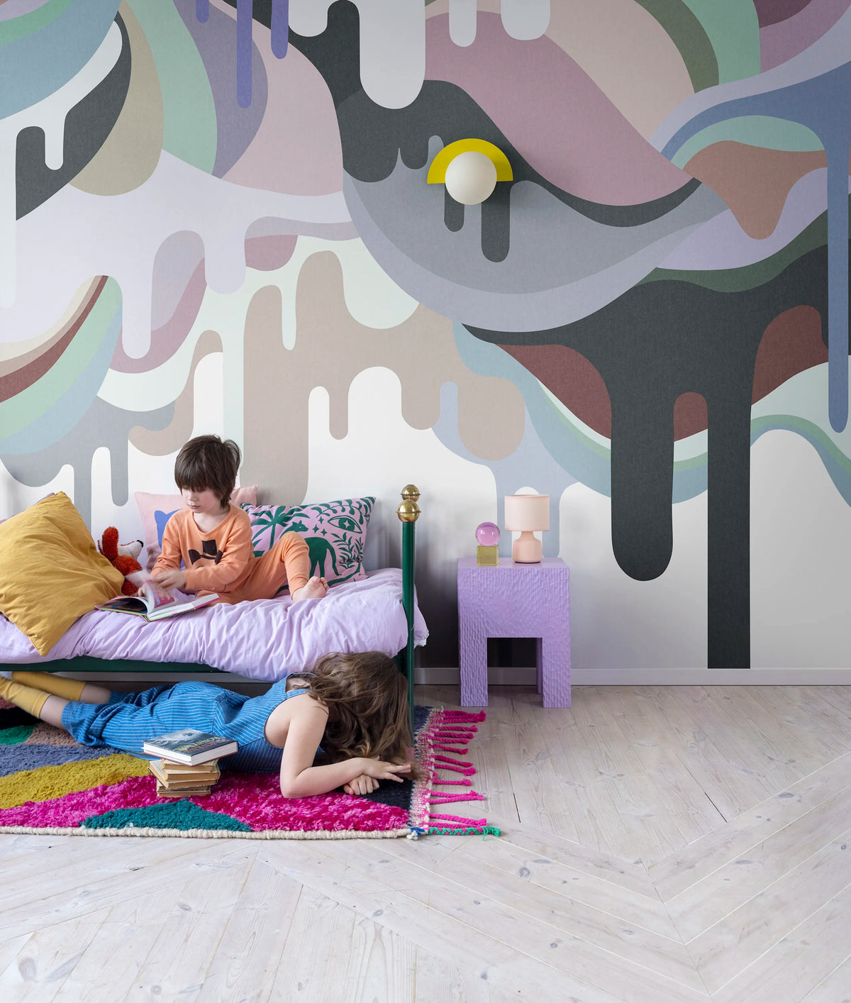 Dripping Ice Cream Retro Mural Wallpaper - room preview 02
