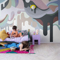 Dripping Ice Cream Retro Mural Wallpaper - room preview 02