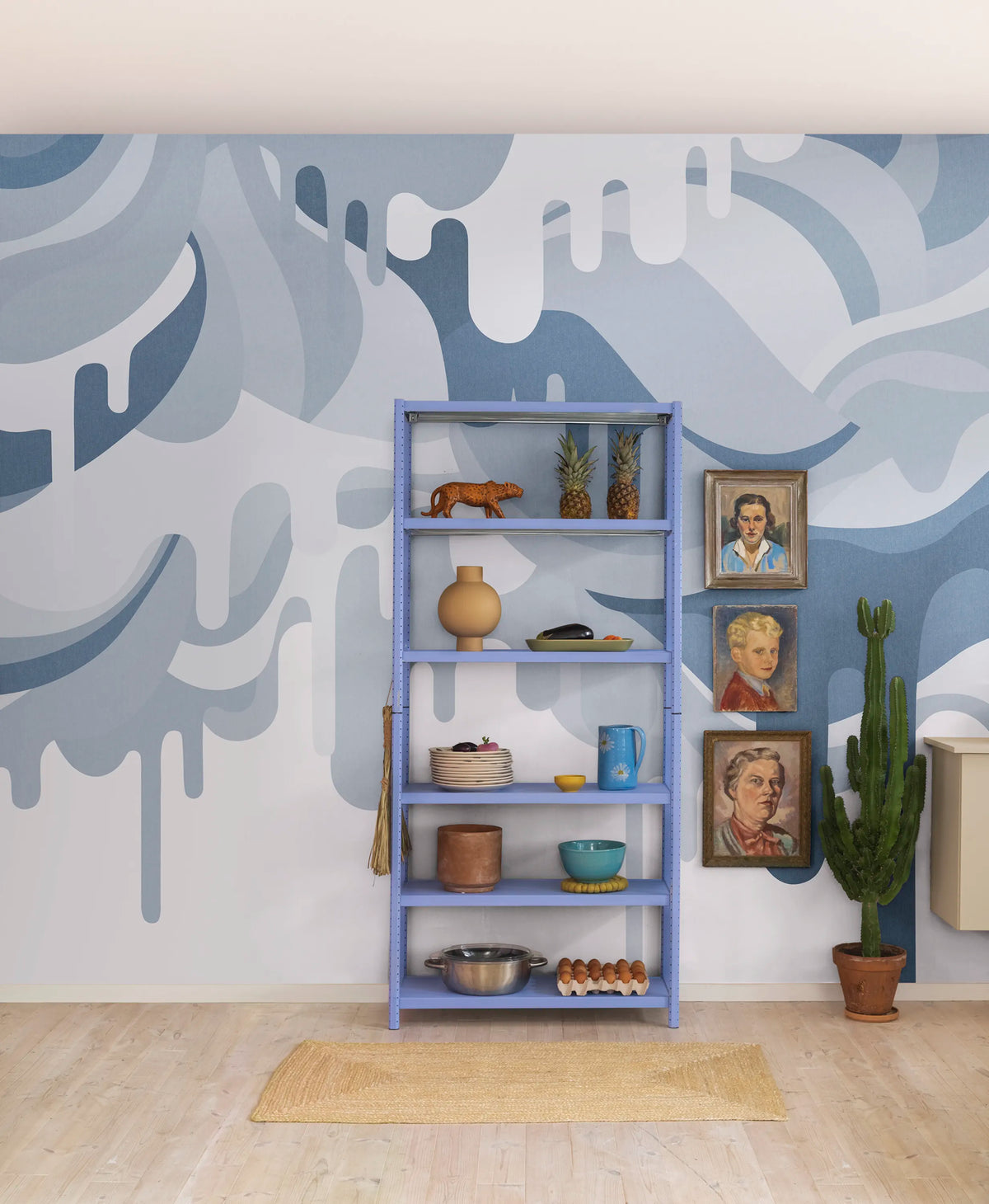 Dripping Ice Cream Blue Mural Wallpaper - room preview 02