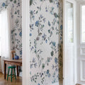 Blossom Fling, Blue Mural Wallpaper - room preview 02