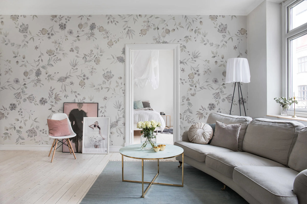 Blossom Fling, Pastel Mural Wallpaper - room preview 02