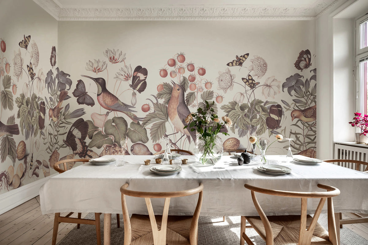 Flora and Fauna, Dust Mural Wallpaper - room preview 02