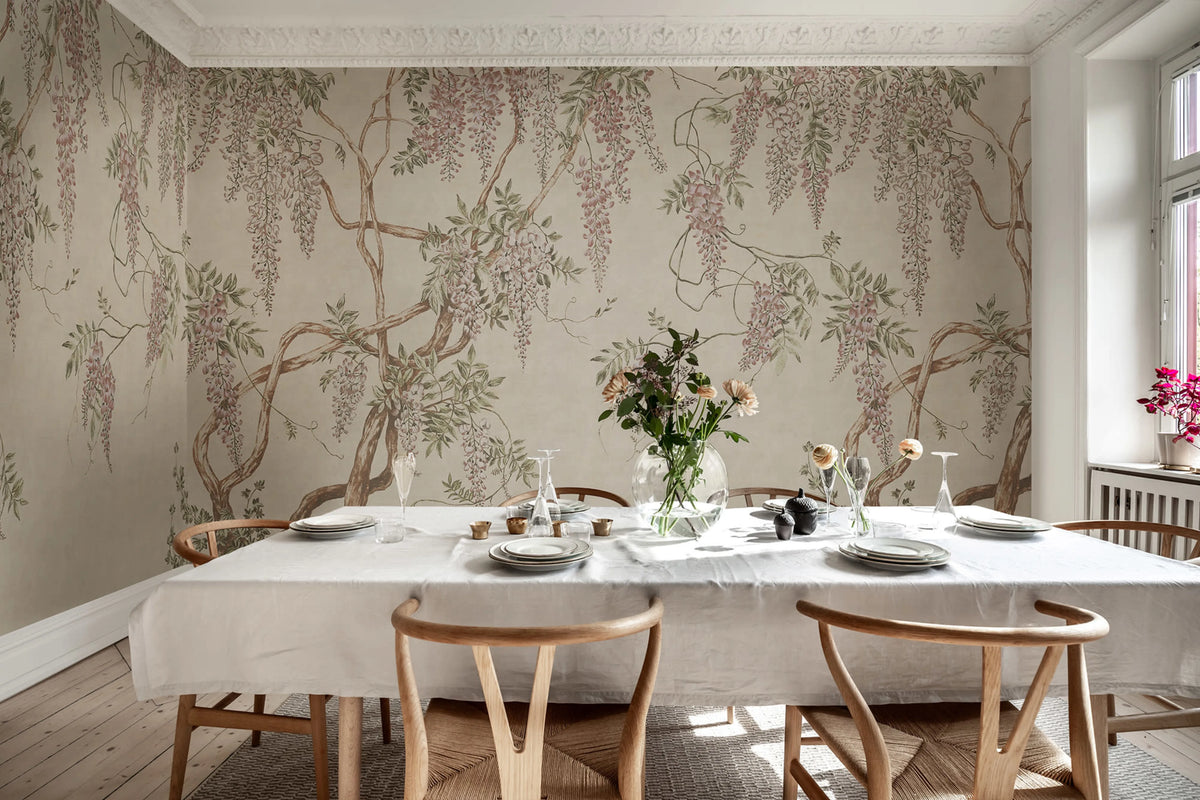 Wisteria Tree, Sand Mural Wallpaper - room preview 02