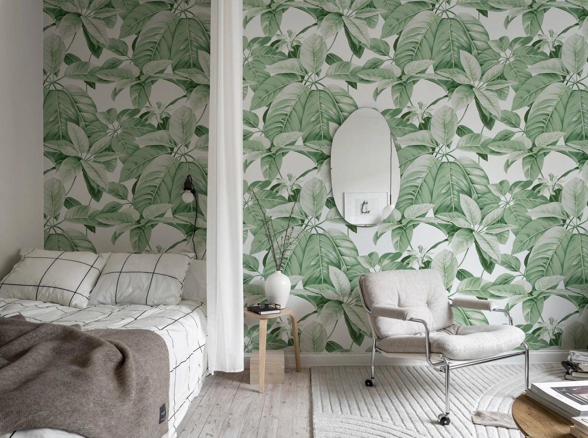 Chestnut, White Mural Wallpaper - room preview 02
