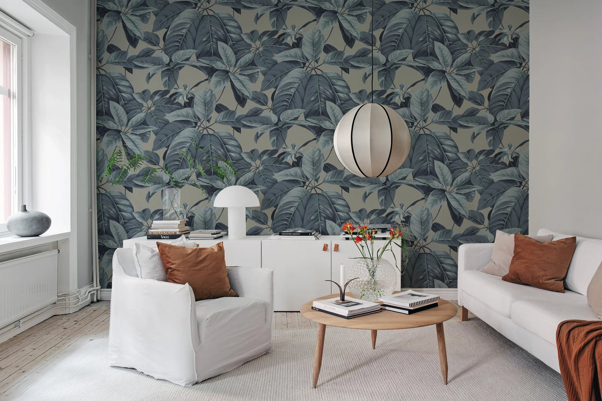 Chestnut, Blue Mural Wallpaper - room preview 02
