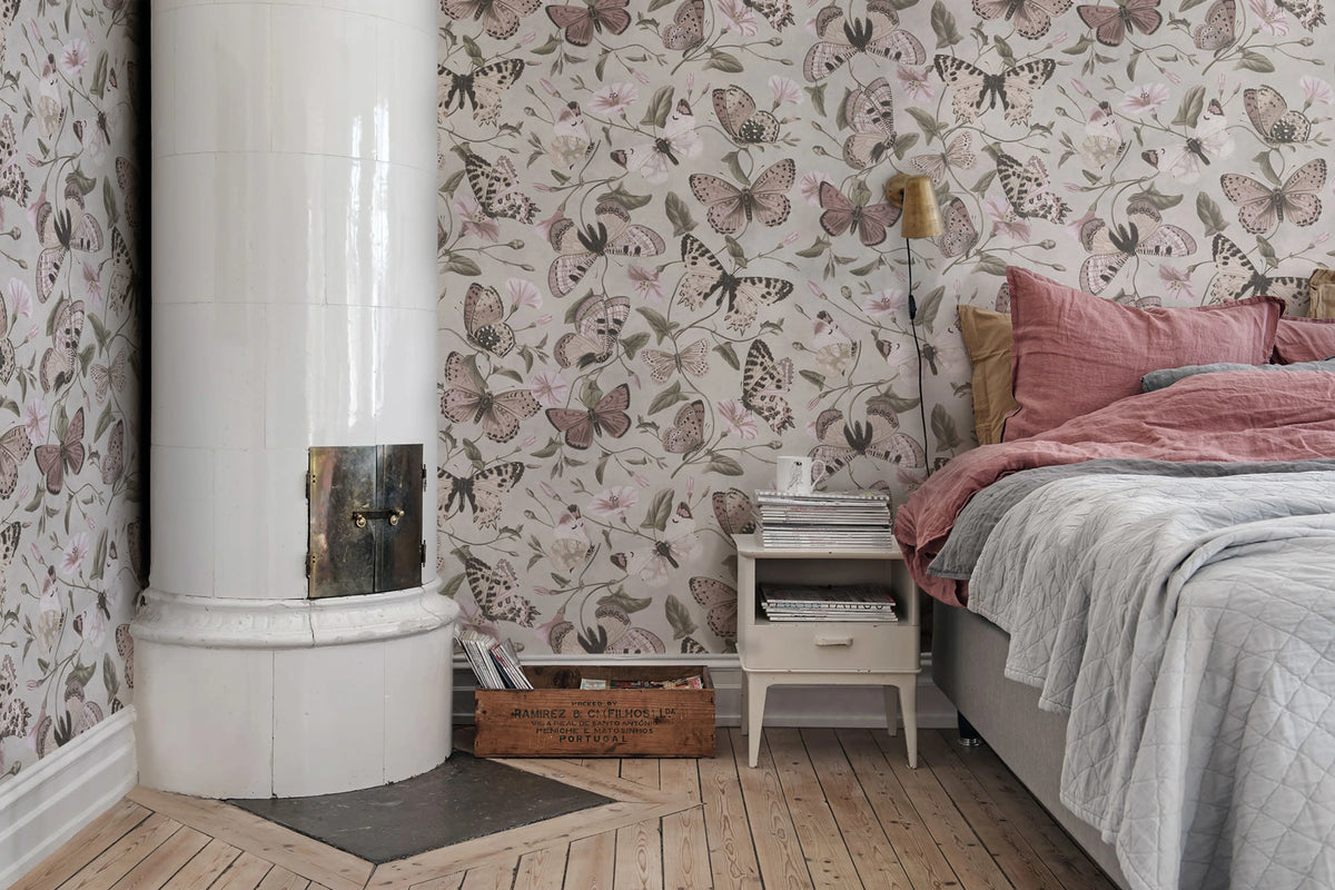 Butterflies, Pastel Mural Wallpaper - room preview 02