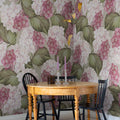 Hydrangea, Pink Mural Wallpaper - room preview 02